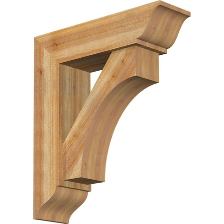 Westlake Traditional Rough Sawn Bracket w/ Offset Brace, Western Red Cedar, 8"W x 28"D x 32"H